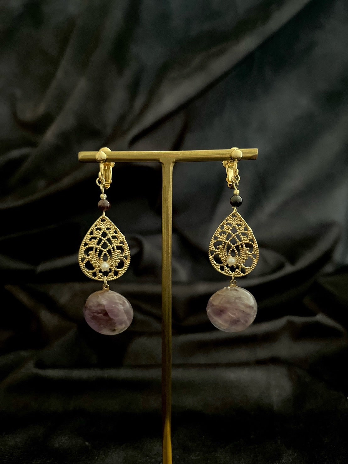 イヤリング・ピアス｜藤色の雫