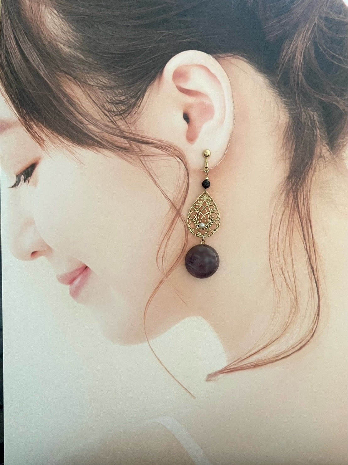 イヤリング・ピアス｜藤色の雫