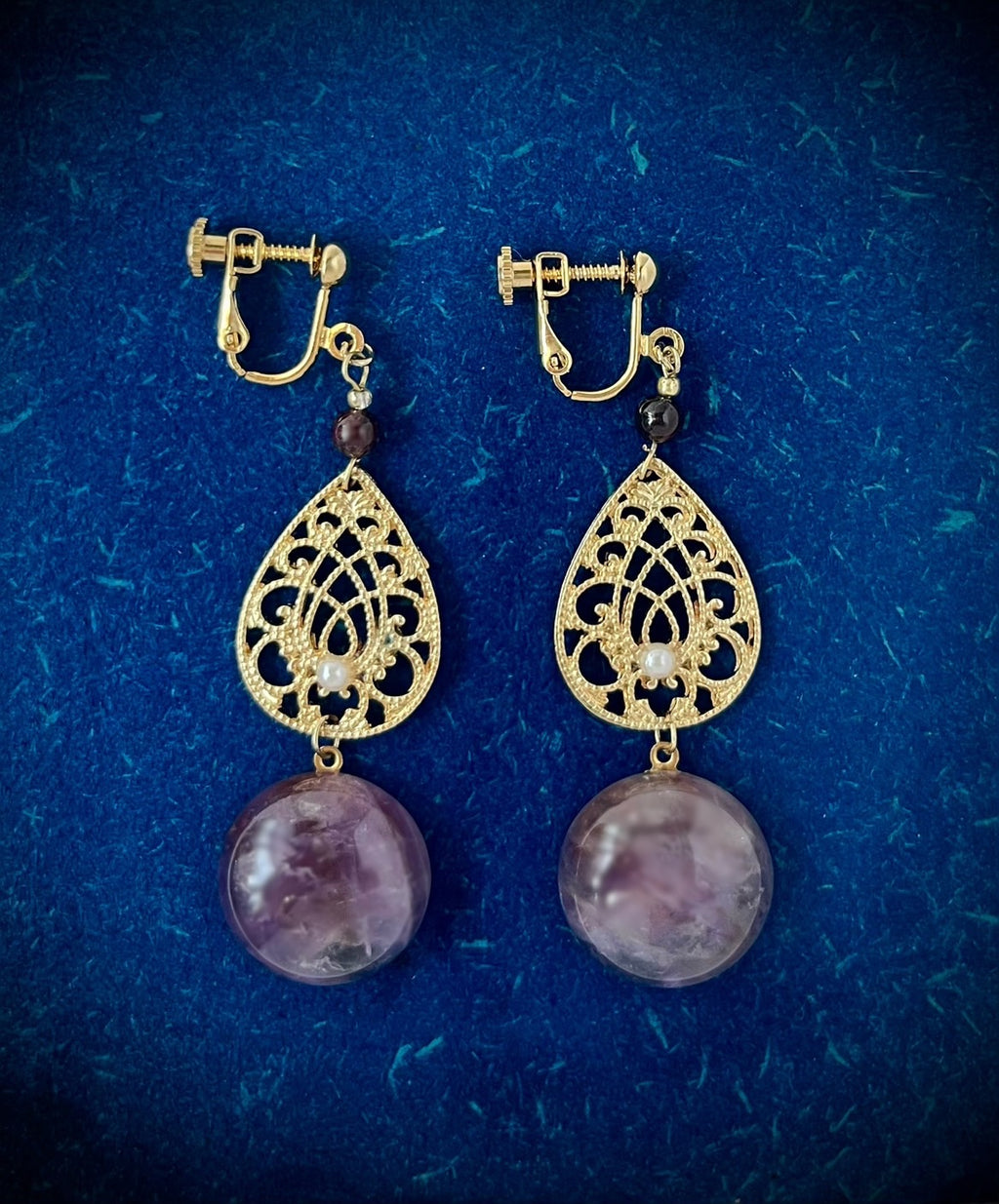 イヤリング・ピアス｜藤色の雫