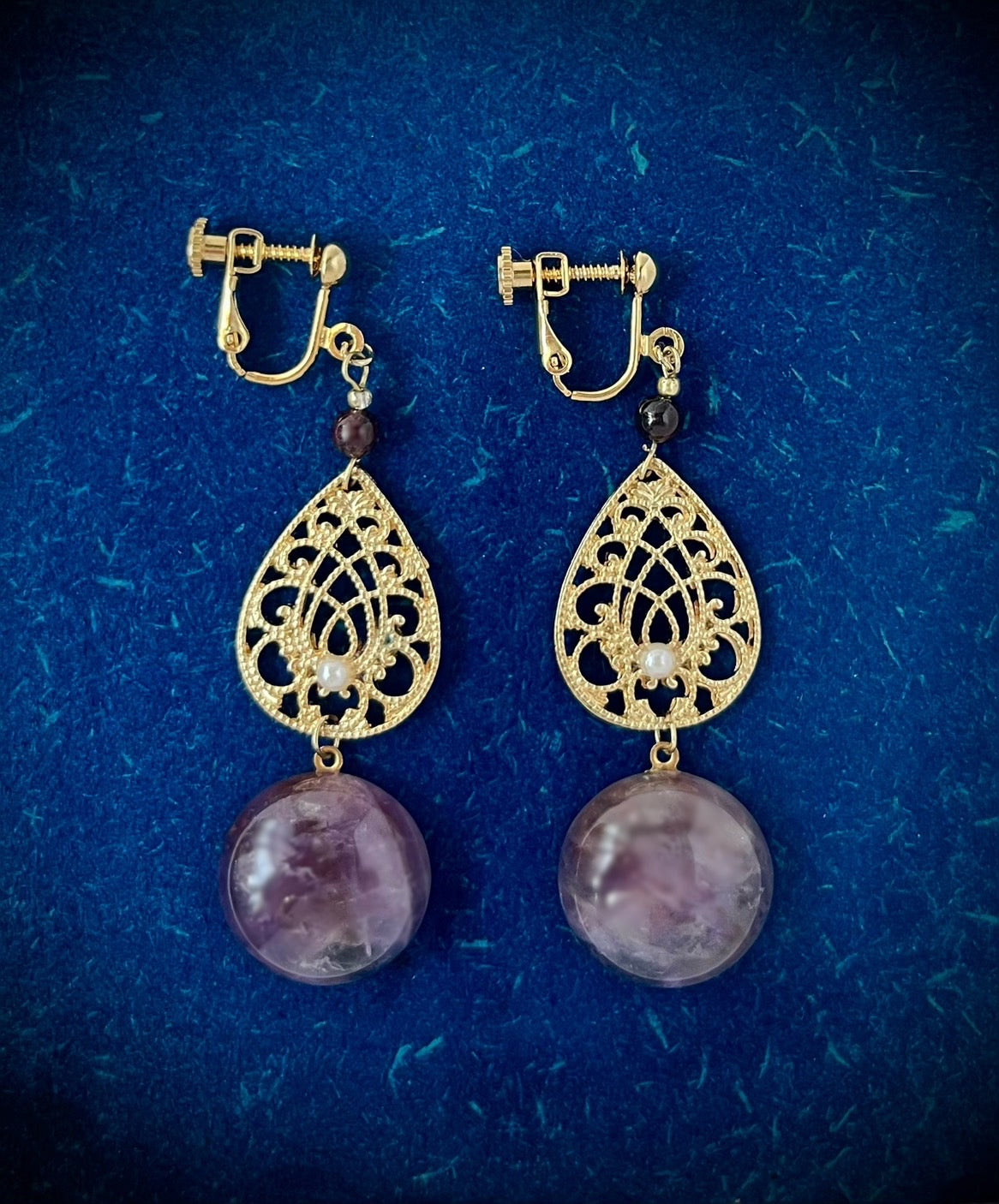 イヤリング・ピアス｜藤色の雫